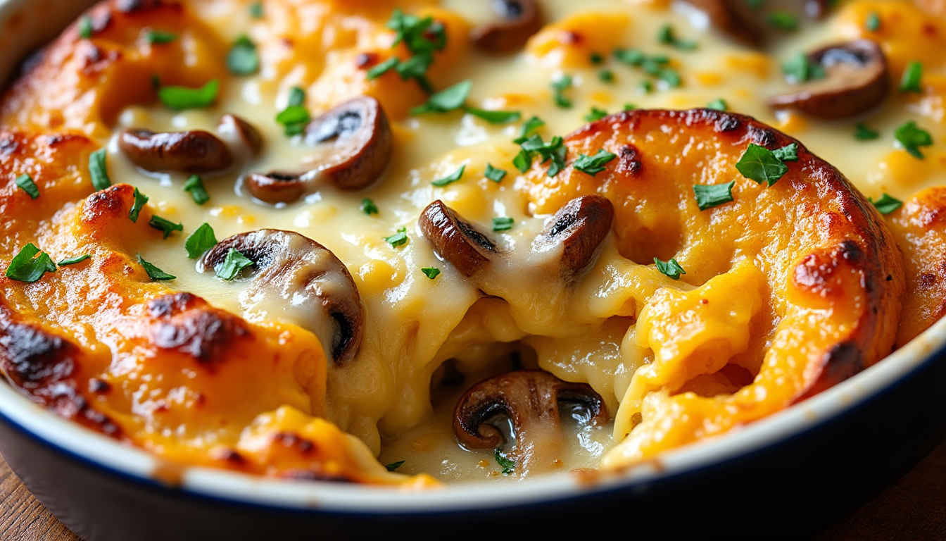 découvrez notre délicieux gratin potiron-champignon à la muscade, un plat réconfortant et savoureux qui réchauffe les cœurs. parfait pour les soirées d'hiver, il allie la douceur du potiron à la saveur terreuse des champignons, rehaussé par une touche subtile de muscade. idéal pour surprendre vos convives ou savourer en famille.
