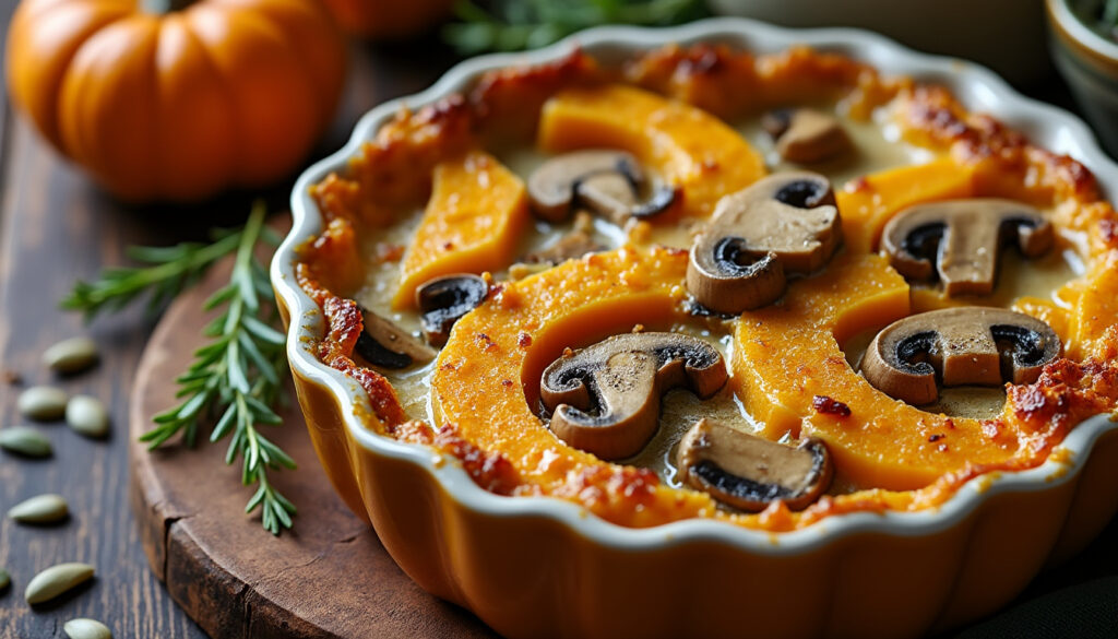 découvrez notre délicieux petit gratin potiron-champignon à la muscade, une recette réconfortante et savoureuse qui réveille les saveurs de l'automne. parfait pour accompagner vos plats ou se déguster seul, ce gratin crémeux ravira les gourmands en quête de plaisir culinaire.