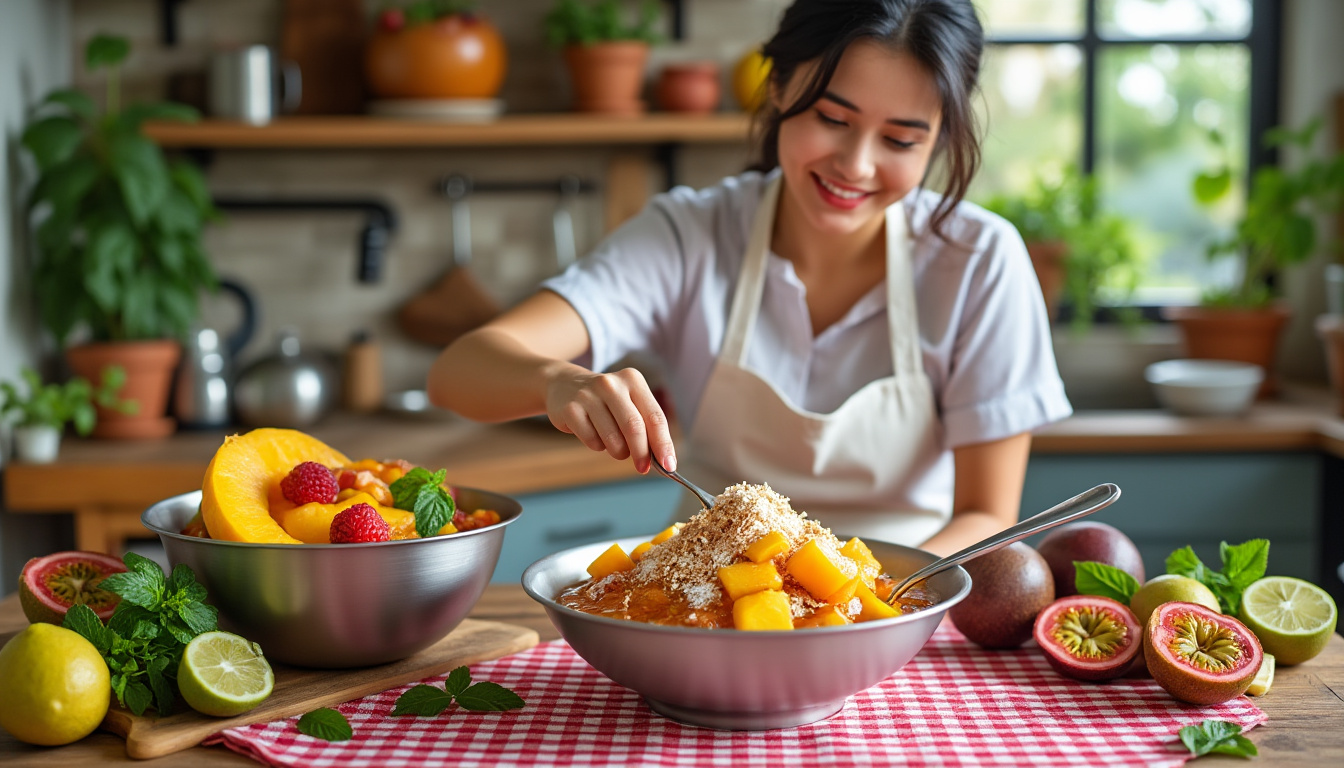 découvrez notre compote exotique toute douce, spécialement conçue pour les bébés. élaborée à partir de fruits savoureux et nourrissants, elle offre une expérience gustative unique et saine pour les petits gourmets. faites le plein de douceur et d'originalité dès la première cuillère!