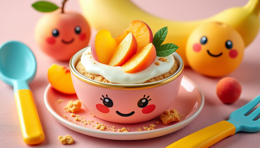 découvrez notre fromage blanc biscuité à la pêche, un délice crémeux et fruité parfait pour les petits gourmets. un en-cas équilibré qui allie le goût sucré de la pêche et la texture onctueuse du fromage blanc, idéal pour régaler les enfants à tout moment de la journée.