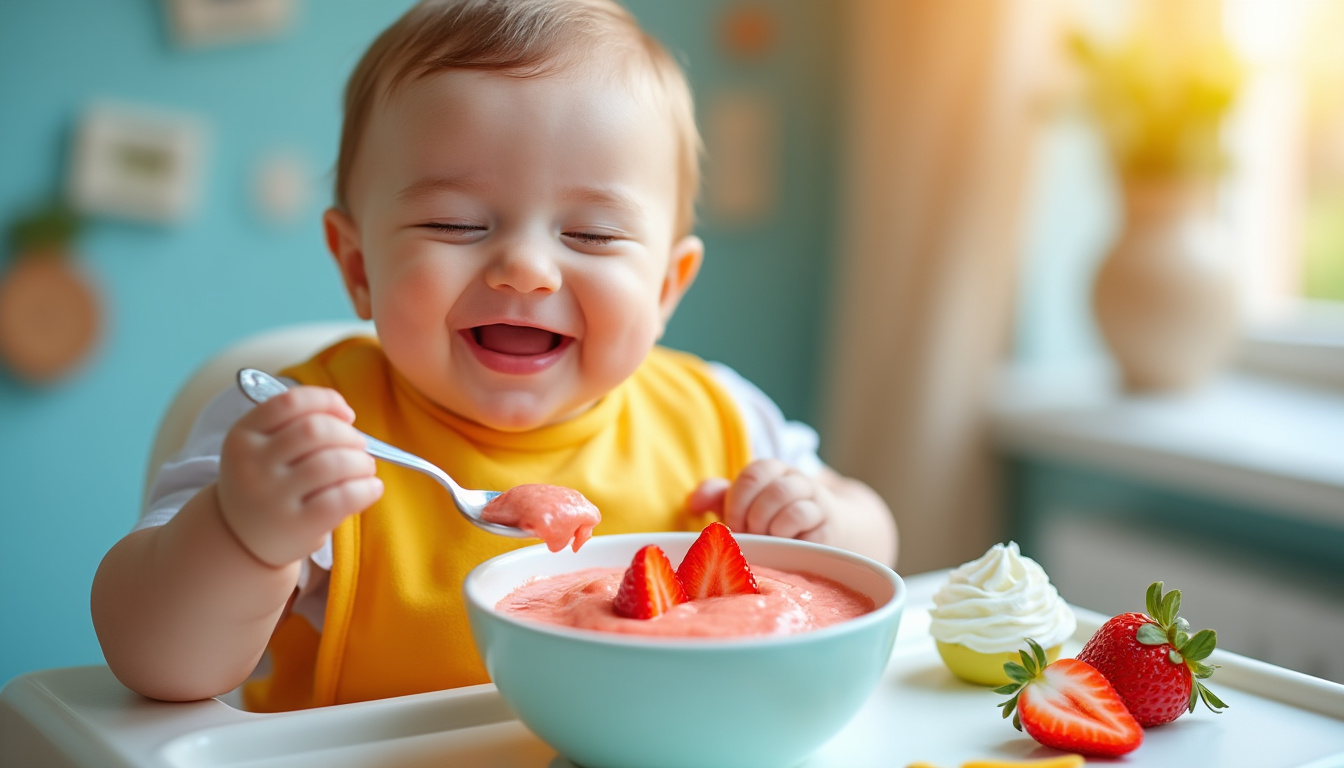 découvrez la purée melon-fraise, une délicieuse recette dédiée aux tout-petits. offrez à votre bébé une combinaison savoureuse et fraîche, idéale pour éveiller ses papilles tout en lui apportant des nutriments essentiels. parfaite pour les chaudes journées d'été, cette purée est à la fois saine et gourmande!