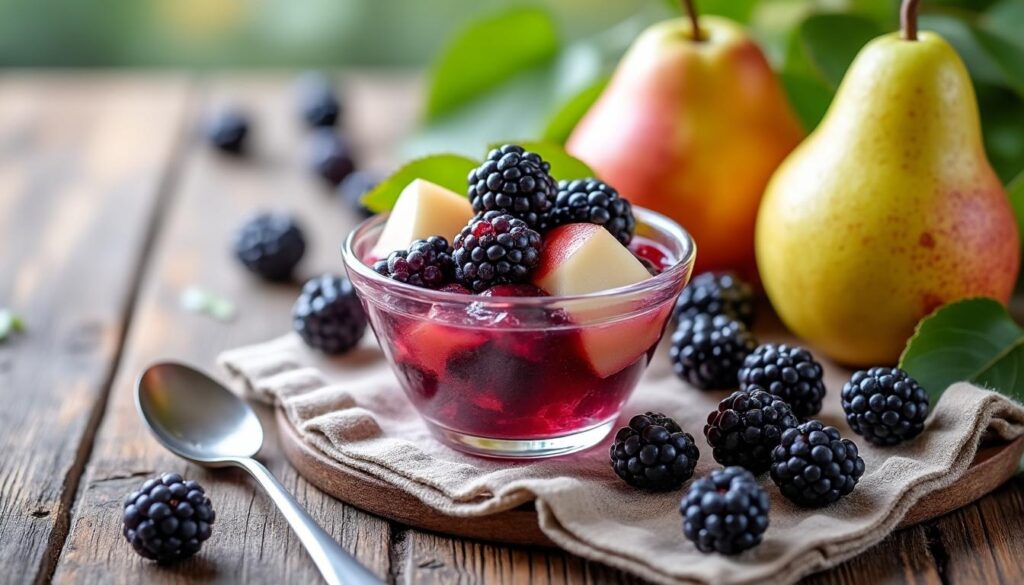 découvrez la compotine poire-mûre, un délicieux goûter fruité spécialement conçu pour les bébés dès 8 mois. offrez à votre petit un moment de douceur et de plaisir avec cette recette saine et savoureuse, idéale pour l'éveil de leurs papilles.