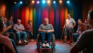 découvrez le parcours inspirant des humoristes en situation de handicap qui allient talent et créativité pour faire rire le monde entier. plongez dans l'univers de ces artistes uniques qui, par leur humour, changent notre regard sur le handicap et offrent une réflexion pleine d'humour et d'émotion.