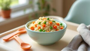 découvrez notre recette de petit couscous de printemps, idéale pour les bébés dès 10 mois. un plat savoureux et nutritif, alliant légumes frais et semoule fine, parfait pour éveiller les papilles de votre tout-petit au rythme des saisons.