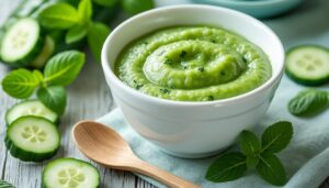 découvrez notre délicieuse recette de velouté de concombre et menthe, idéale pour rafraîchir bébé lors des chaudes journées d'été. un mélange savoureux et léger qui éveillera les papilles de votre petit tout en lui apportant une hydratation essentielle.