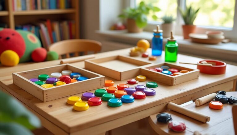 découvrez comment fabriquer facilement une boîte à bouchons montessori, une activité ludique et éducative pour stimuler la motricité fine et la curiosité des enfants.