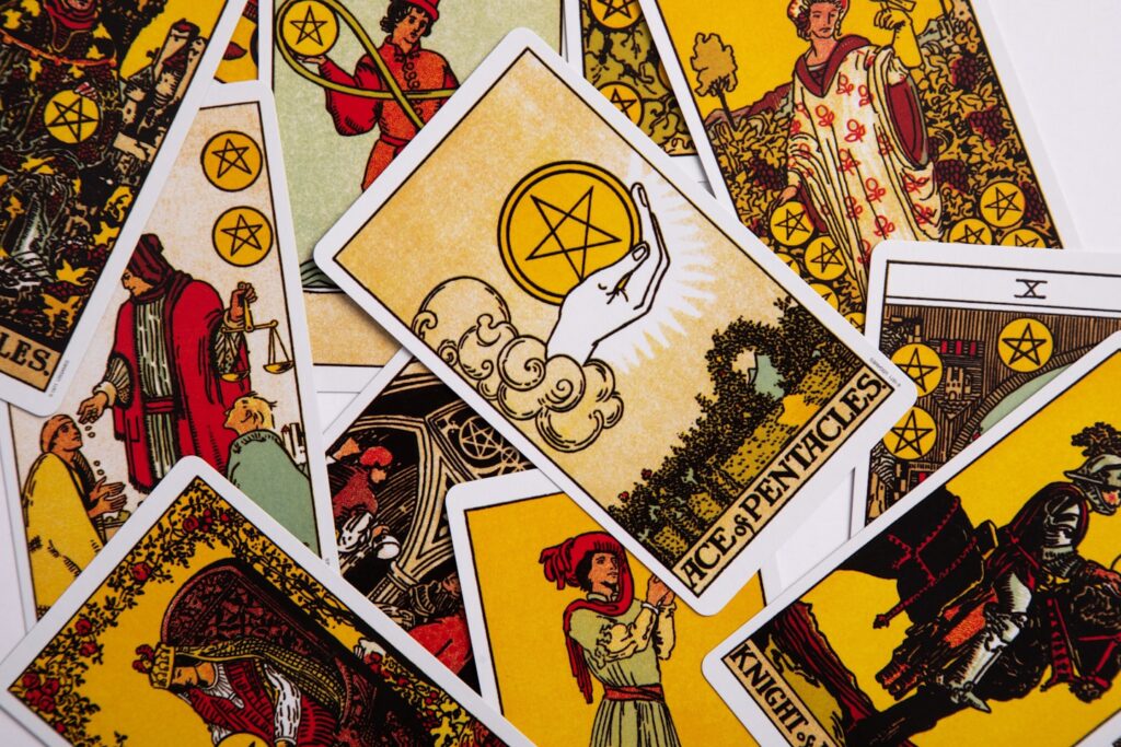 Tarot cards from the Rider Waite Tarot deck