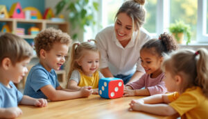 découvrez une activité ludique avec un dé en ligne pour aider les enfants de petite section à reconnaître les chiffres tout en s'amusant.