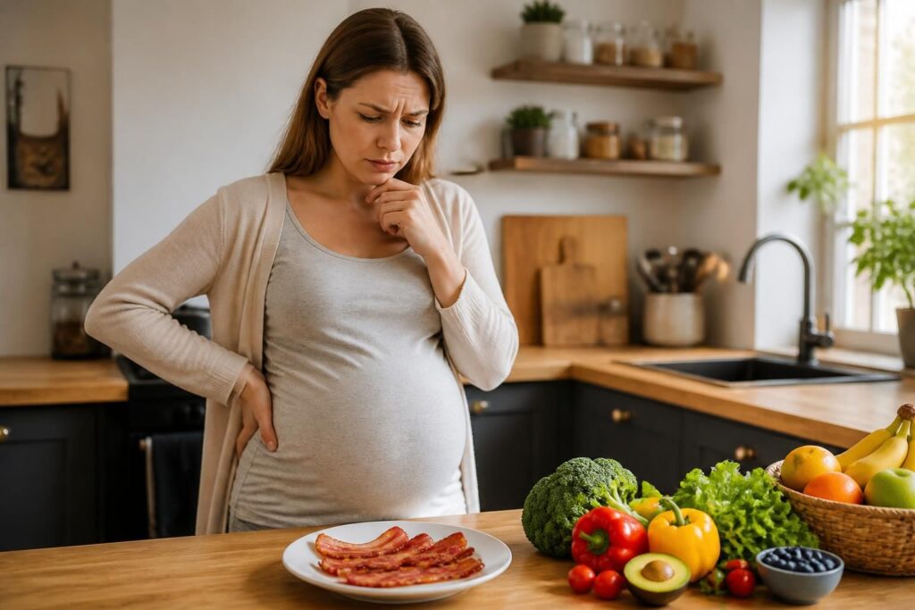 découvrez les risques potentiels de la consommation de bacon pendant la grossesse pour la santé du bébé et de la maman, et obtenez des conseils pour une alimentation sécurisée.